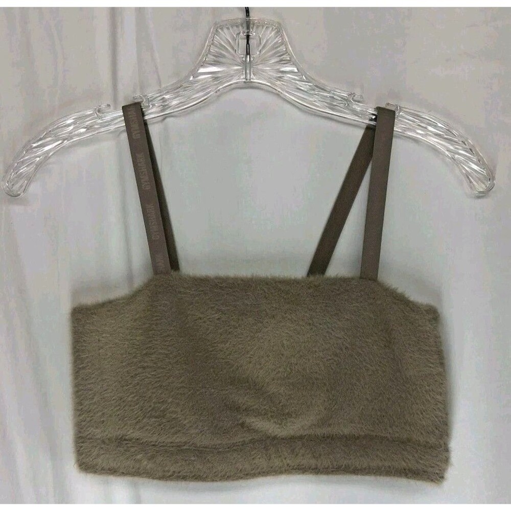 Gymshark x Whitney Simmons Tan Brown Women Small Eyelash Knit Bandeau Tank
